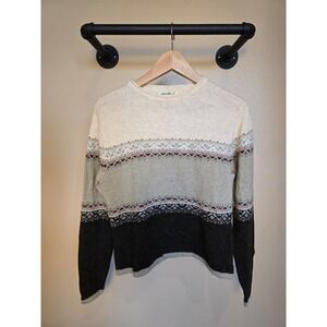 Eddie Bauer 100% lambswool fair isle sweater women's size medium